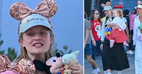 Photo of Elisabeth Moss with her daughter