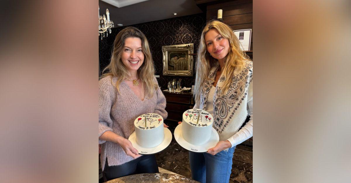 image of Gisele Bündchen celebrated with her twin sister, Patricia.