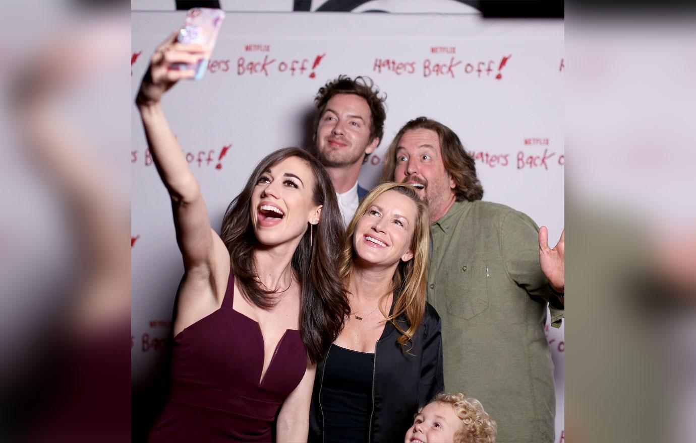 **EXCLUSIVE**  Photo Credit: MOVI Inc.   Date: October 20th 2017Colleen Ballinger and Angela Kinsey at the premiere party for the new season of their Netflix Series, &#8220;Haters, Back Off!&#8221; in Los Angeles,CA.