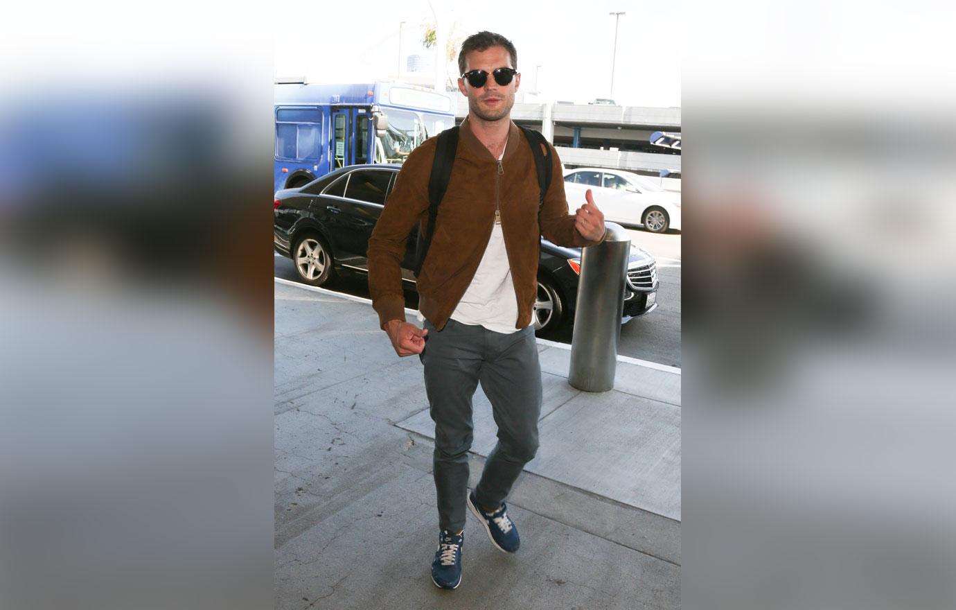 Jamie Dornan departs from LAX