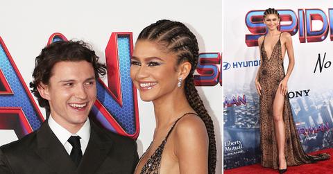 zendaya tom holland marvel stars spider man no way home premiere photos
