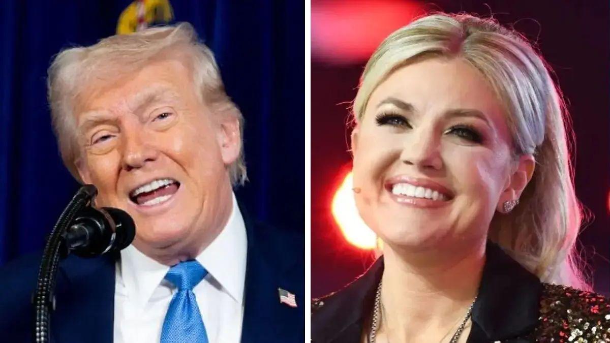 split photo of donald trump and erika kirk