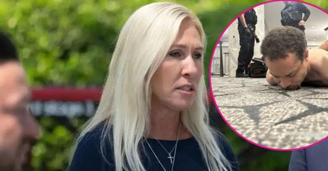 image of marjorie Taylor Greene, inset of gunman