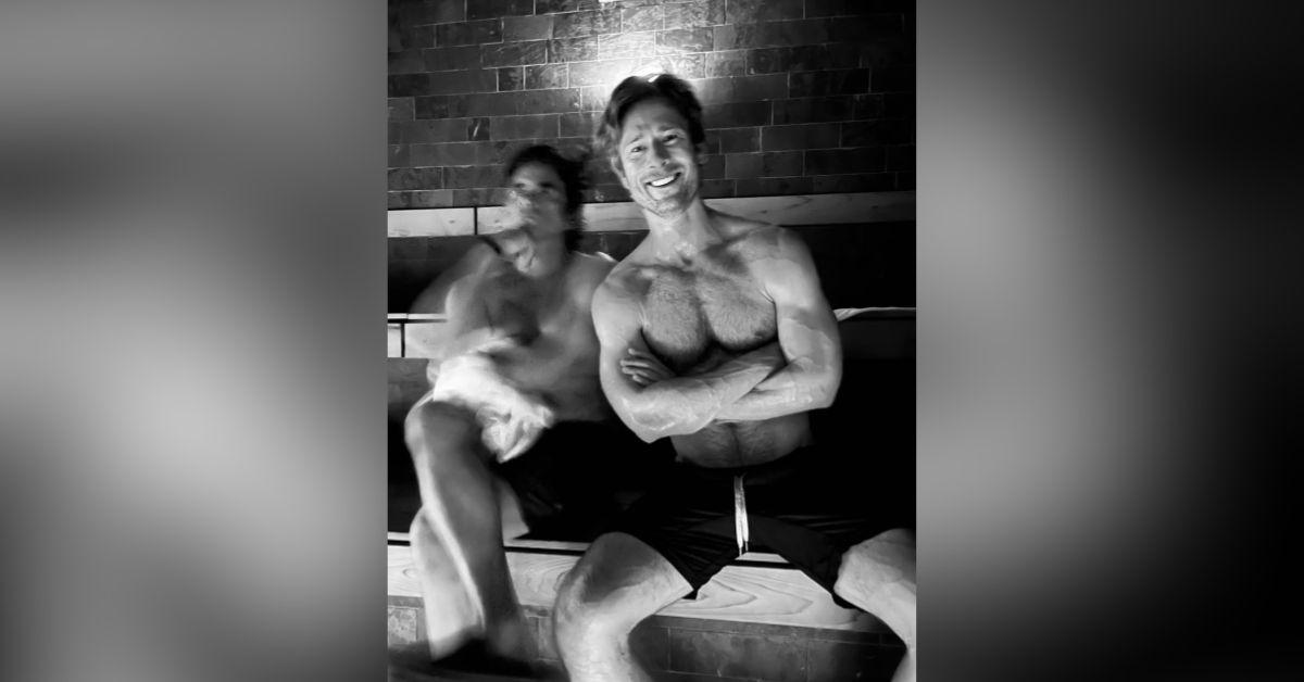 Image of John Stamos posted for Glen Powell's birthday.