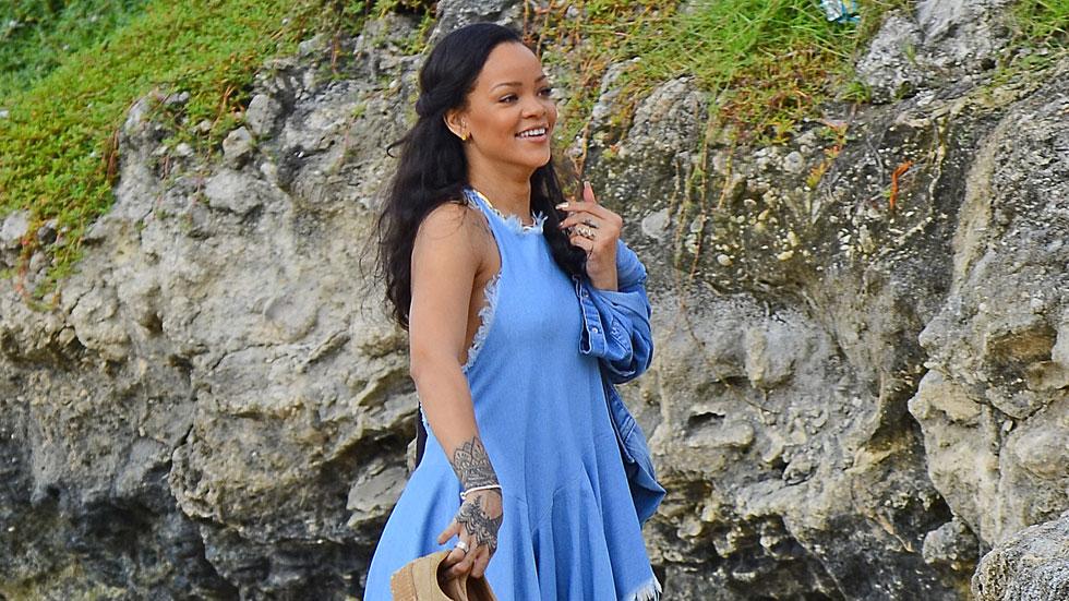 Rihanna Flashes Some Major Side Boob In Barbados!
