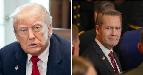 Composite photo of Donald Trump and Mike Waltz