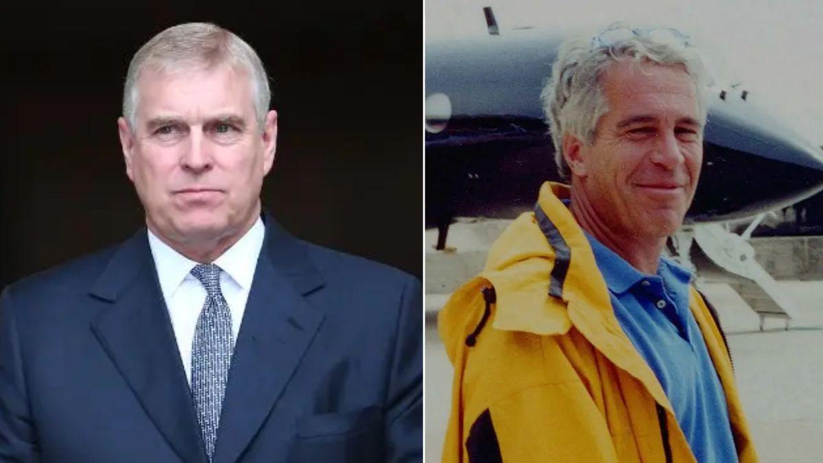 split photo of jeffrey epstein and andrew mountbatten-windsor