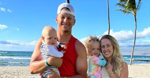 Photo of Patrick and Brittany Mahomes and their kids.