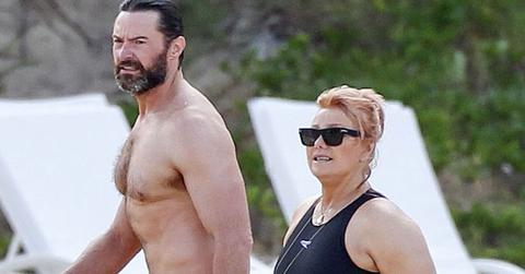 Hugh Jackman shirtless Deborra Lee Furness wedding anniversary beach vacation