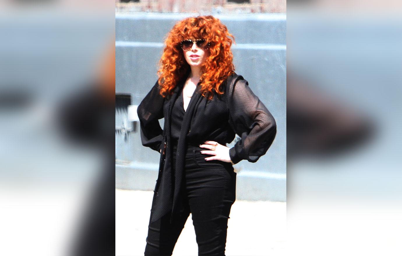 Natasha lyonne stuns black jeans blinged out shades 5