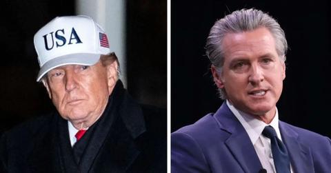 split photo of donald trump and gavin newsom