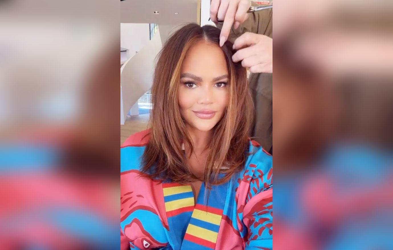 Chrissy Teigen Debuts New Hair Color After Months On Mom Duty Watch photo image