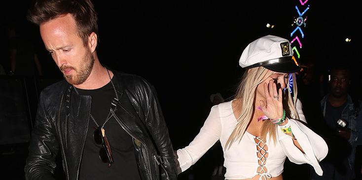 *EXCLUSIVE* Aaron Paul and his wife Lauren Parsekian head to the Neon Carnival