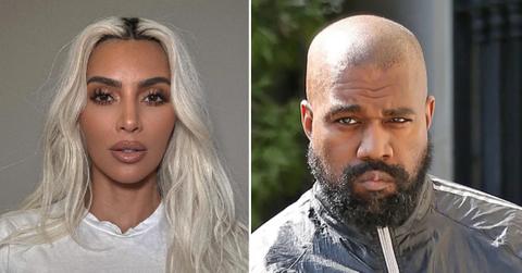 Photo of Kim Kardashian; picture of Kanye West.