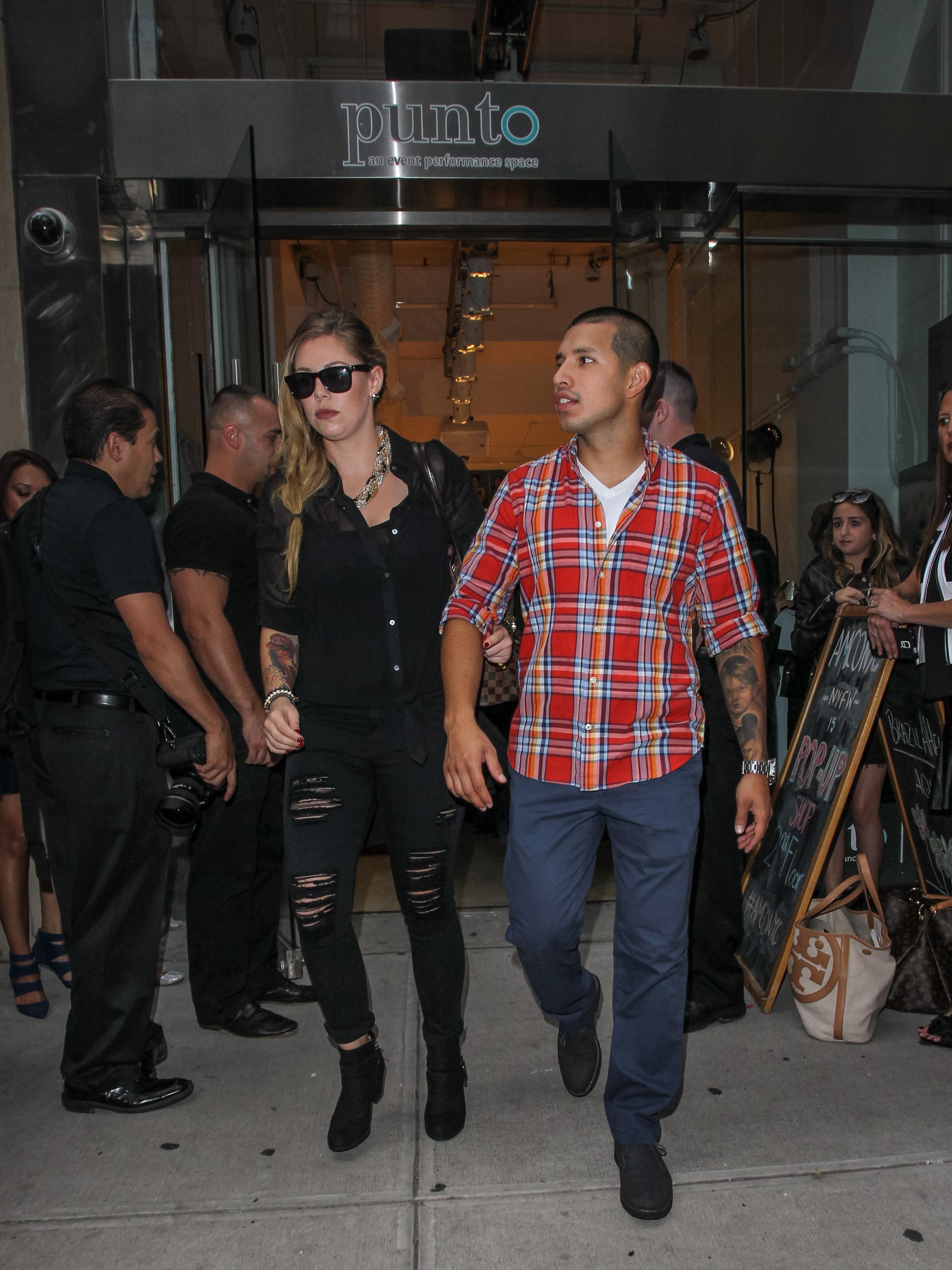 Kailyn Lowry and Javi Marroquin leaving fashion show in Soho