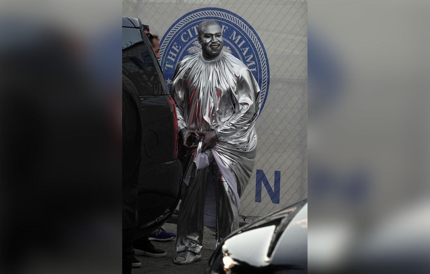 Kanye West Wears Silver Body Paint During Opera ‘Mary’ In Miami