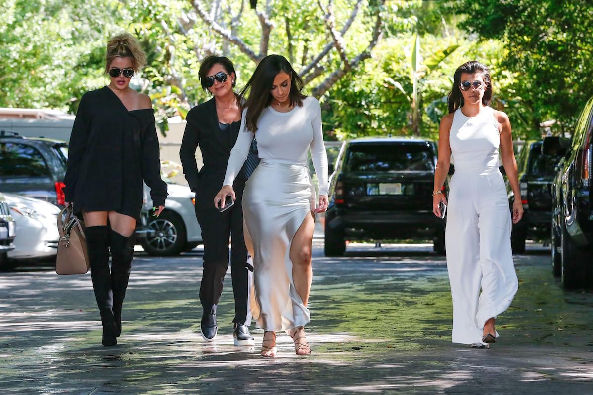 The Kardashian girls get glam with Kris in Woodland Hills