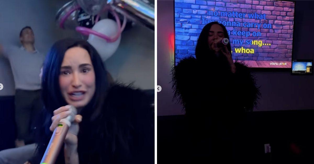 image of Demi Lovato celebrated her birthday with karaoke and friends.