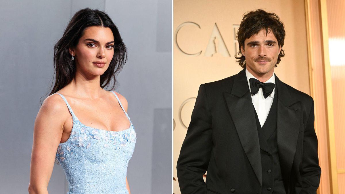 Split Image of Kendall Jenner and Jacob Elordi.