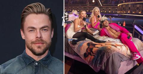 Photo of Derek Hough and a picture of Julianne Hough with Witney Carson and Danny Amendola.
