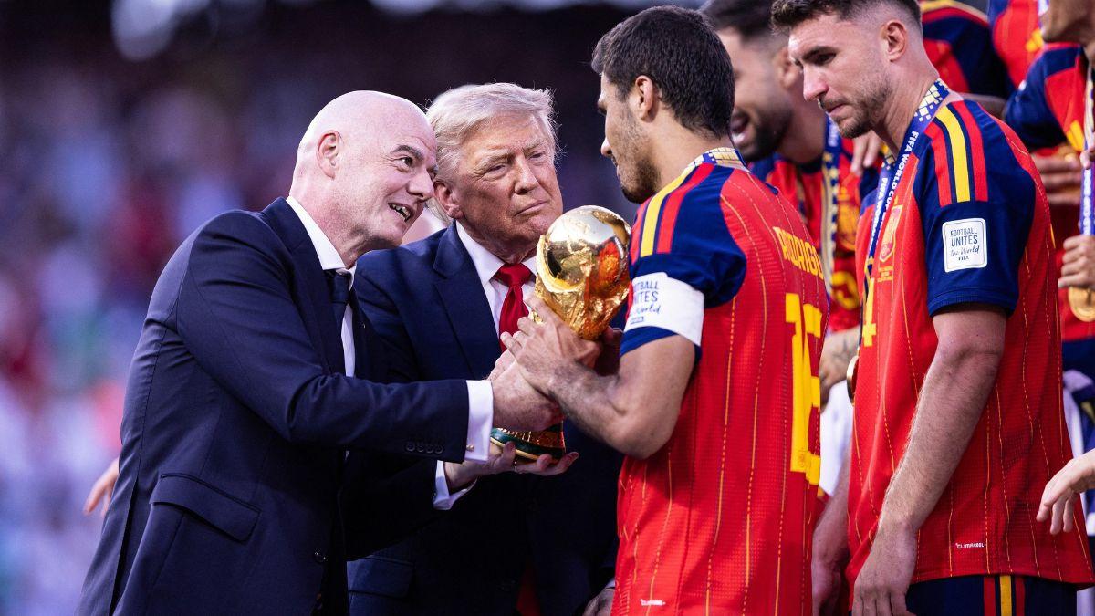 image of A viral video also sparked fresh debate over Donald Trump's height compared to Spanish captain Rodri.
