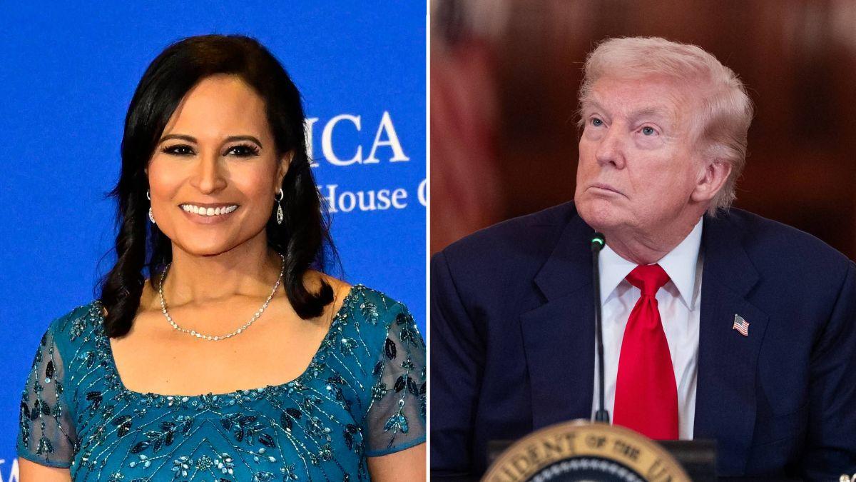 Photo of Kristen Welker and Donald Trump.
