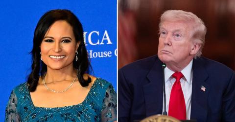 Photo of Kristen Welker and Donald Trump.