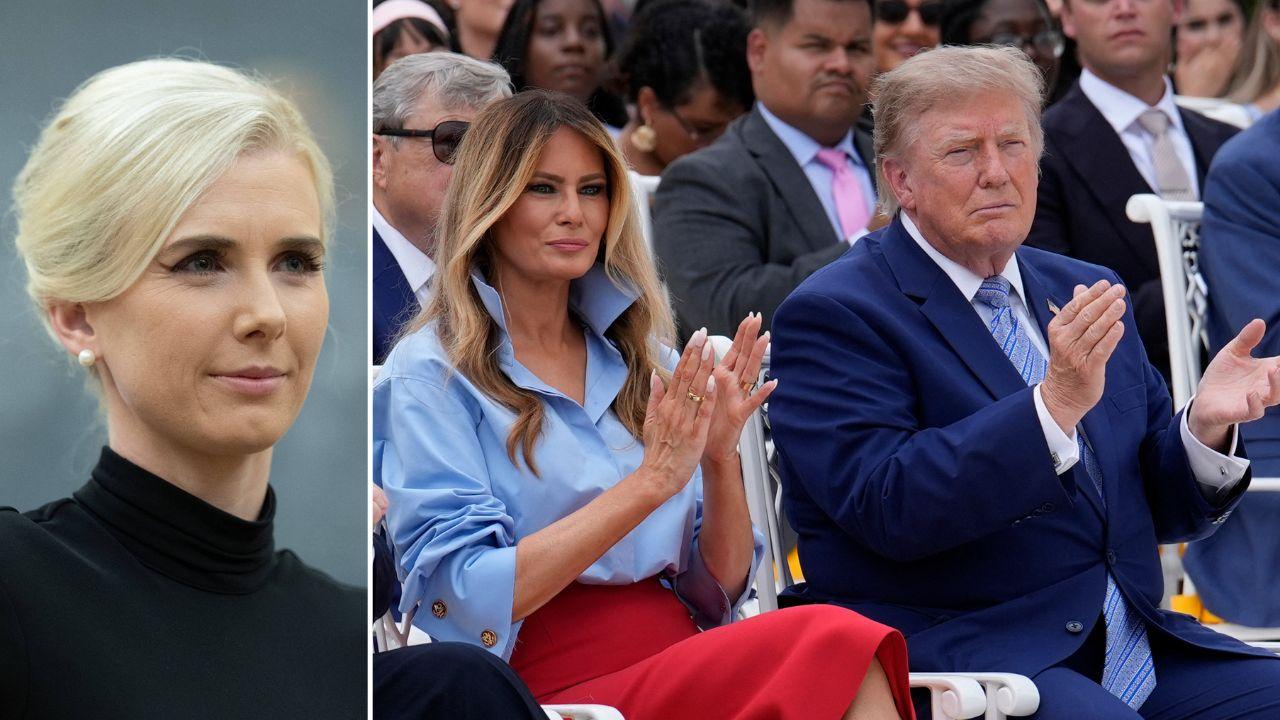 Photo of Natalie Harp, Melania Trump and Donald Trump.