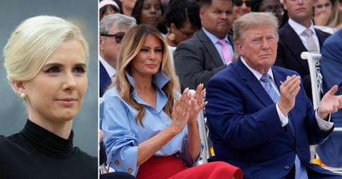 Photo of Natalie Harp, Melania Trump and Donald Trump.