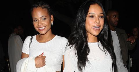 Karreuche tran looks happy partying christina milian