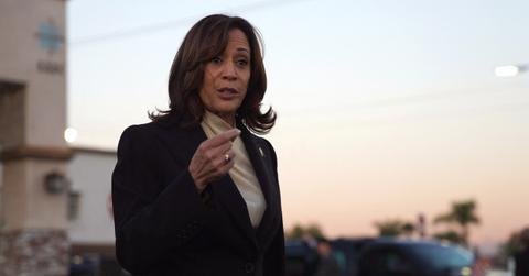 kamala harris repeating words