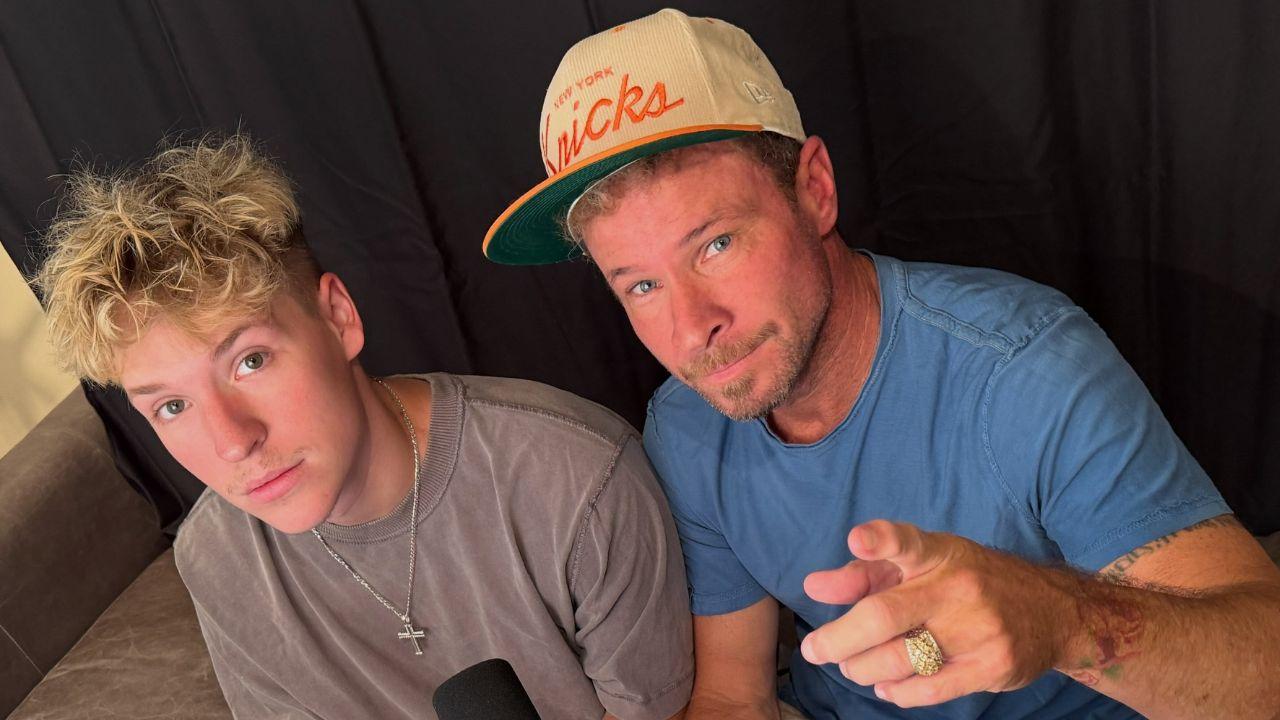 image of Baylee relies on his dad, Brian, for advice.
