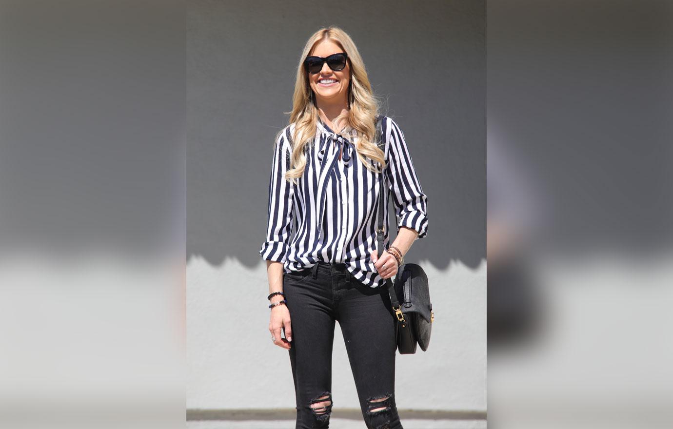 Christina el moussa in striped top