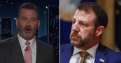 Split photo of Jimmy Kimmel and Markwayne Mullin.