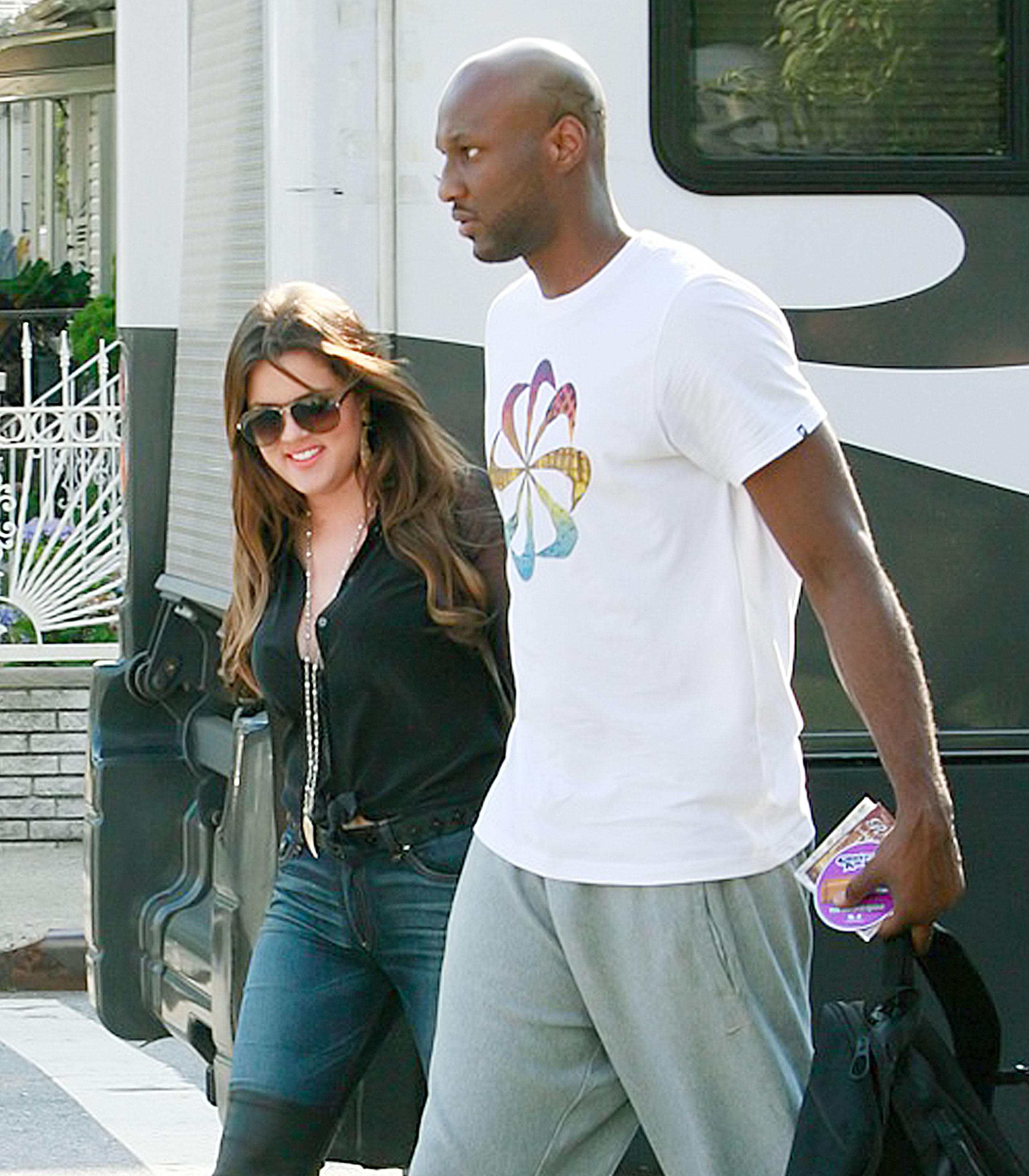 Khloe Kardashian and Lamar Odom out and about after Lamar&#8217;s vehicle was allegedly in an accident with a motorcyclist and a 15 year old boy in NYC