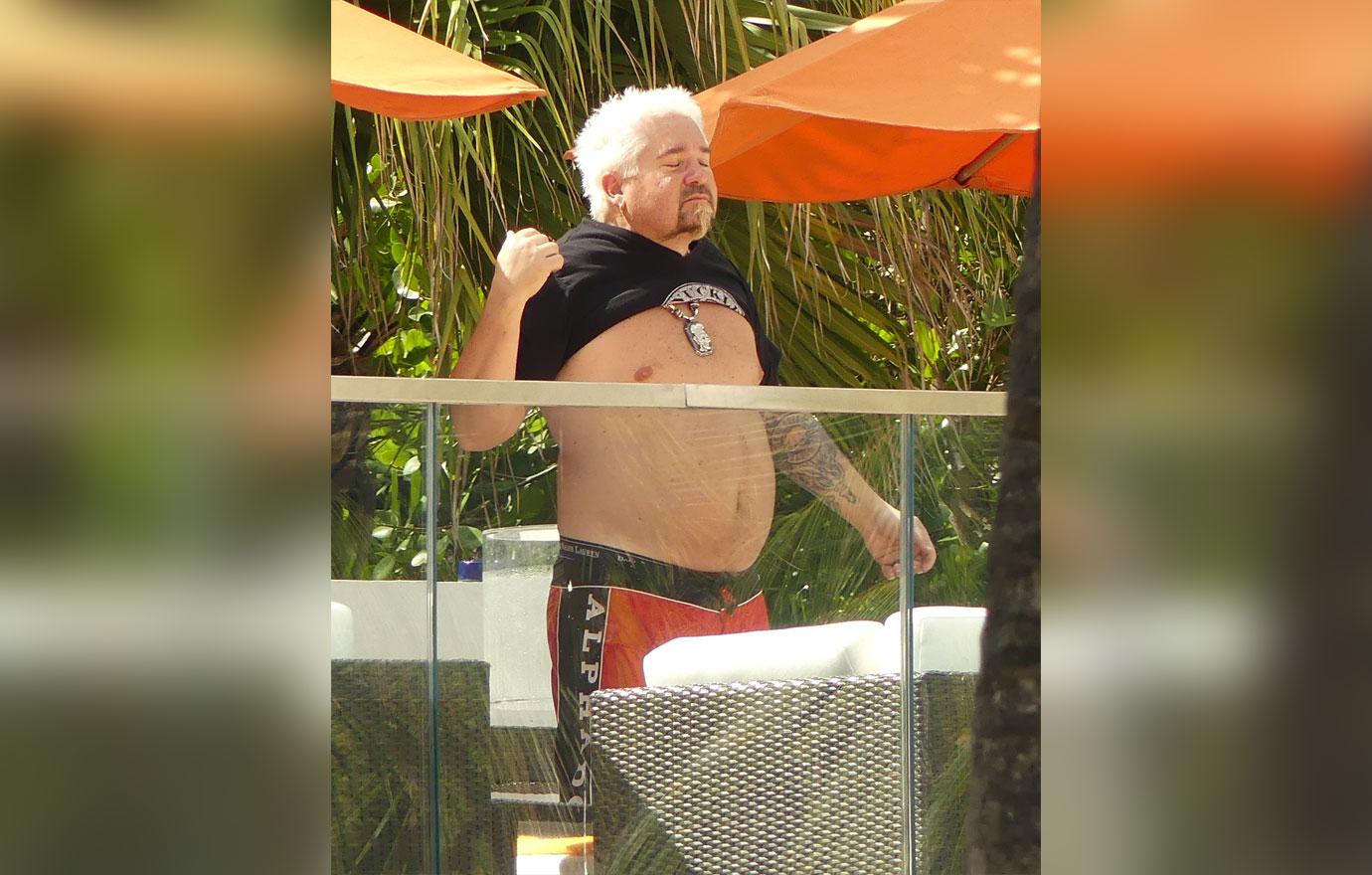 *PREMIUM EXCLUSIVE* Celebrity Chef Guy Fieri shows off his Shirtless Body in Miami Beach