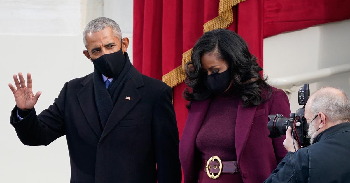 Michelle Obama Slays Inauguration Crowd In Plum Pantsuit: See Photo