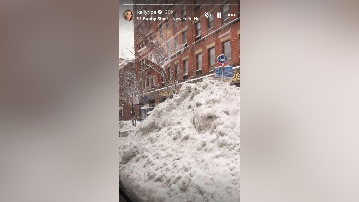 Image of Kelly Ripa spent the night in a hotel so she could host 'Live With Kelly and Mark' yesterday.