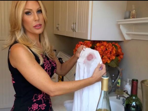 Gretchen Rossi shows you how to remove red wine, lipstick, grease and arm pit stains