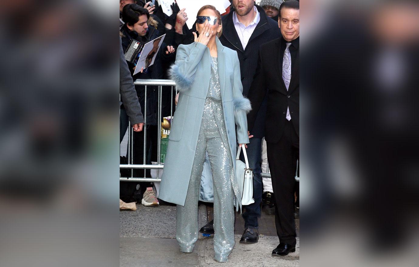 Jennifer Lopez leaving Good Morning America in New York