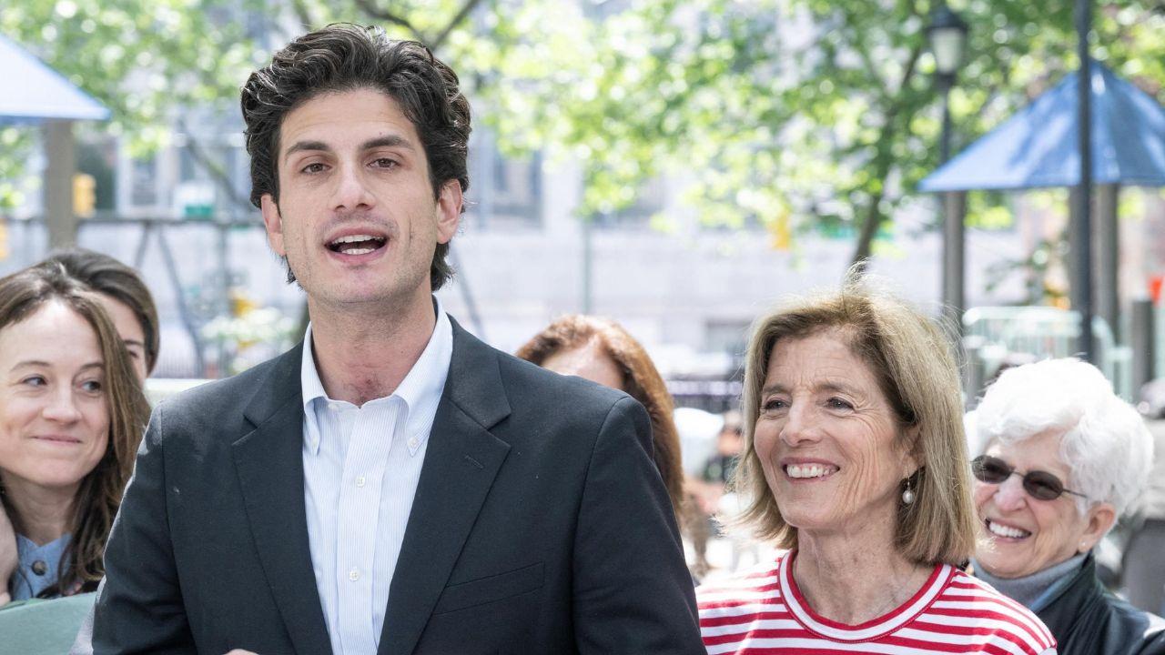 Photo of Jack Schlossberg and Caroline Kennedy.