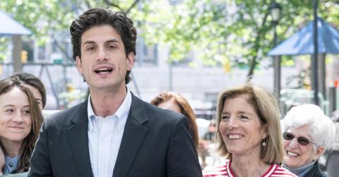 Photo of Jack Schlossberg and Caroline Kennedy.