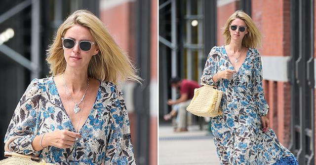 nicky hilton out in ny in floral dress