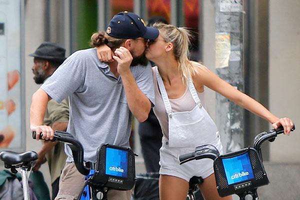Hes Taken Leonardo Dicaprio Kisses Model Kelly Rohrbach During Nyc Bike Ride 