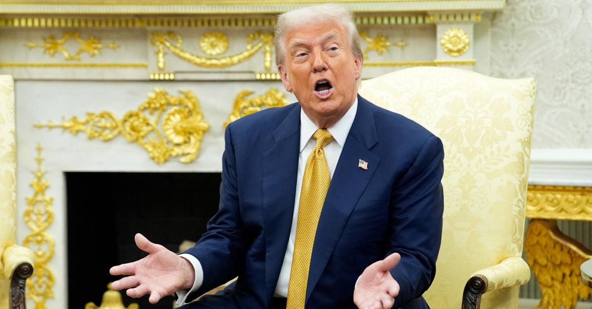 Image of Donald Trump has called controversy about the Jeffrey Epstein files a 'hoax.'