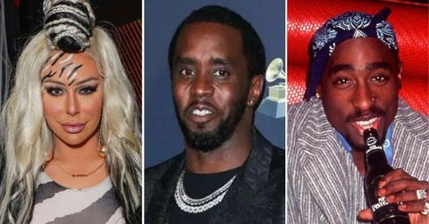 Photo of Aubrey O'Day, Sean 'Diddy Combs and Tupac Shakur