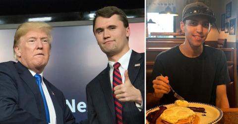 Photo of Donald Trump with Charlie Kirk and a photo of alleged killer Tyler Robinson
