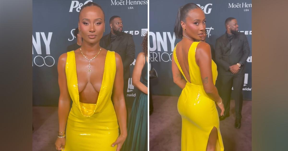 Photo of Kayla Nicole wore a daring, low-cut gown to the Ebony 100 Gala.