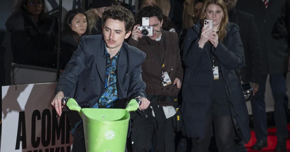 timothee chalamet fined parking bike london premiere complete unknown