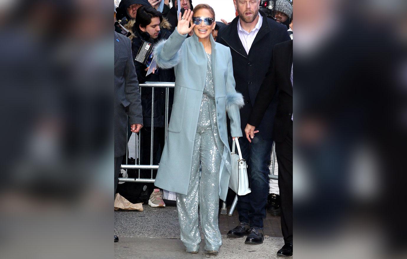 Jennifer Lopez leaving Good Morning America in New York